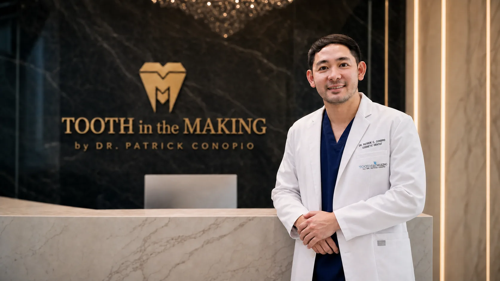 Dr Patrick standing inside Tooth in the Making dental clinic